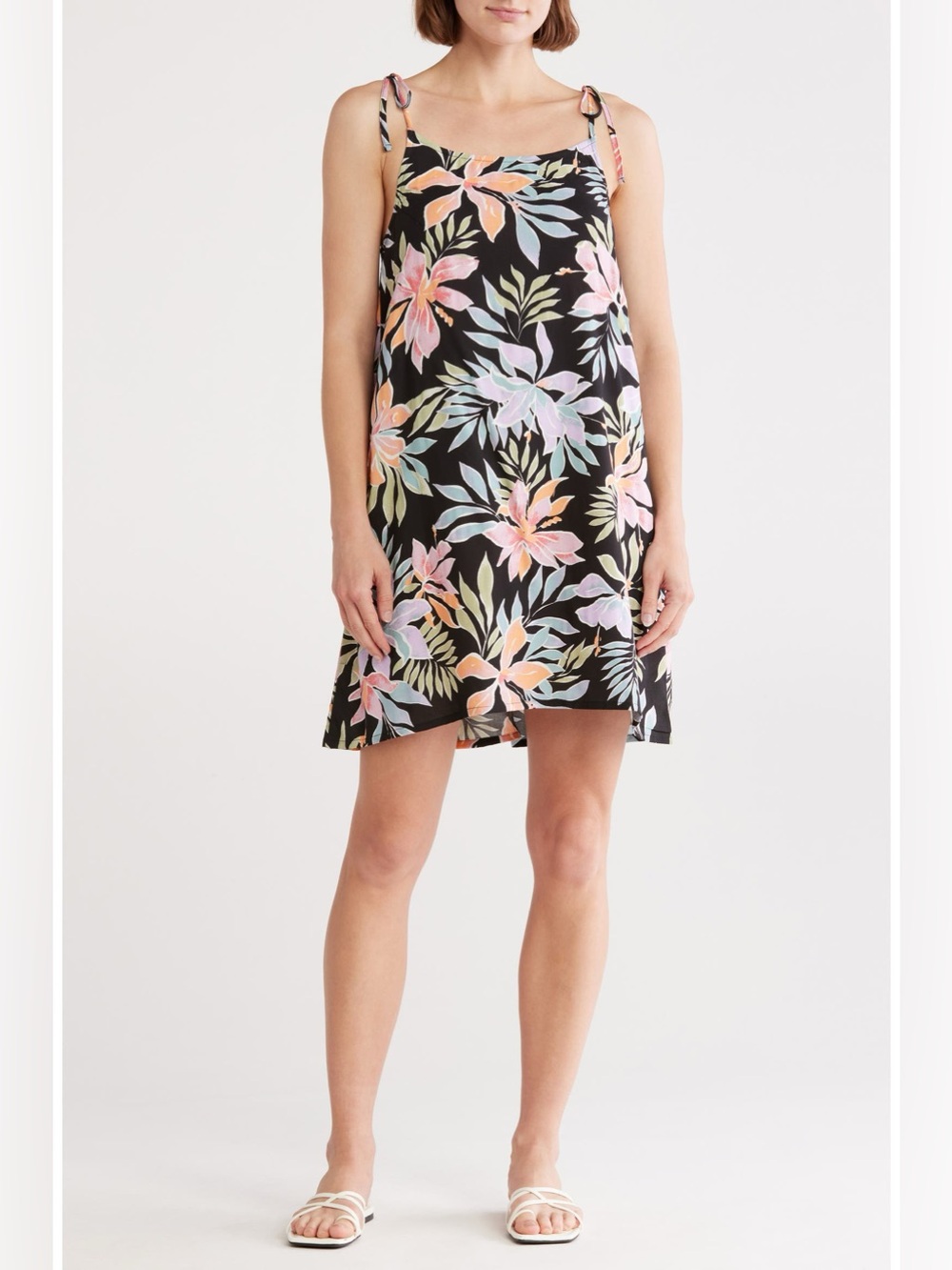 Billabong Tie-Strap Tropical Floral Mini Dress NWT Size M